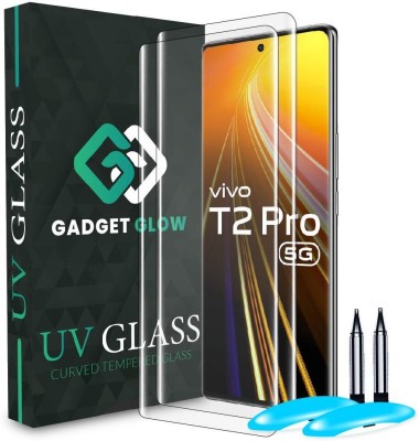 Gadget Glow Edge To Edge Tempered Glass for Vivo T2 Pro 5G, Vivo T2 Pro, T2 Pro 5G, UV Curved Screen Protector with Easy Installation Kit(Pack of 2)