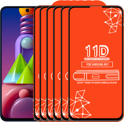 Qyist Edge To Edge Tempered Glass for Samsung Galaxy M51(Pack of 6)