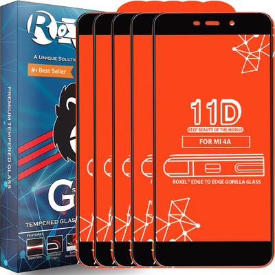 Roxel Edge To Edge Tempered Glass for Mi Redmi 4A(Pack of 5)