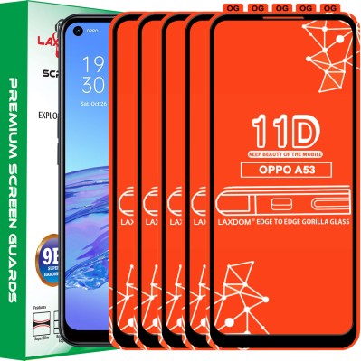 Laxdom Edge To Edge Tempered Glass for OPPO A53(Pack of 5)