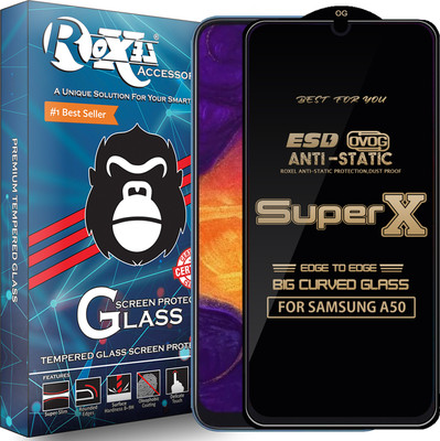 Roxel Edge To Edge Tempered Glass for SAMSUNG A50(Pack of 1)