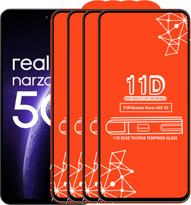 Roxel Edge To Edge Tempered Glass for Realme Narzo 60X 5G(Pack of 4)