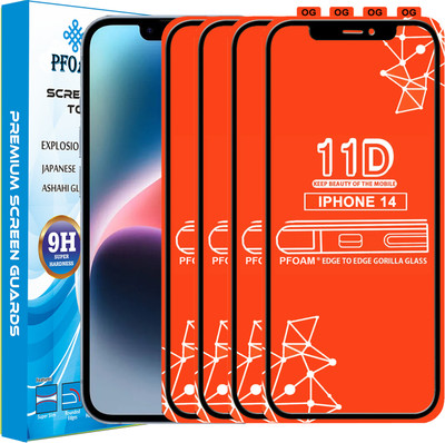 PFOAM Edge To Edge Tempered Glass for APPLE IPHONE 14(Pack of 4)