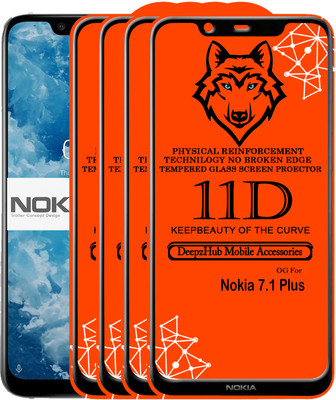 DeepzHub Edge To Edge Tempered Glass for Nokia 7.1 Plus(Pack of 4)