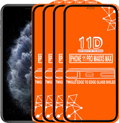 TWIGLO Edge To Edge Tempered Glass for IPHONE 11 PRO MAX(Pack of 4)