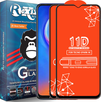 Roxel Edge To Edge Tempered Glass for Tecno Spark 9C(Pack of 2)
