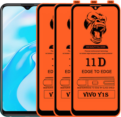 PFOAM Edge To Edge Tempered Glass for VIVO Y1S(Pack of 3)