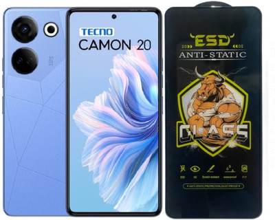 Blate Edge To Edge Tempered Glass for Tecno Camon 20, ESD Tempered Glass, ESD Screen Protector, Anti Static, Screen Protector(Pack of 1)