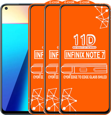 CYOR Edge To Edge Tempered Glass for INFINIX NOTE 7(Pack of 3)