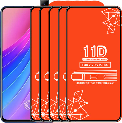 Qyist Edge To Edge Tempered Glass for Vivo V15 Pro(Pack of 5)