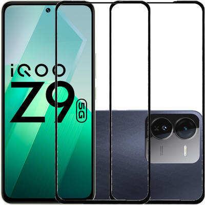 ojucase Edge To Edge Tempered Glass for iQOO Z9 5G, iQOO Z9(Pack of 2)
