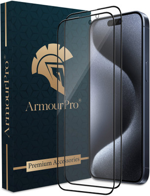 ArmourPro Edge To Edge Tempered Glass for iPhone 15 Pro Max, Apple iPhone 15 Pro Max, iPhone 15 Plus, Apple iPhone 15 Plus(Pack of 2)