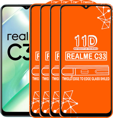 TWIGLO Edge To Edge Tempered Glass for REALME C33(Pack of 4)