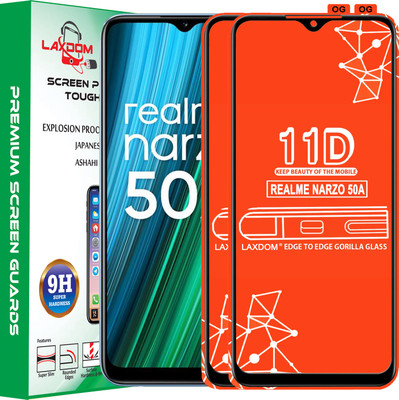 Laxdom Edge To Edge Tempered Glass for REALME NARZO 50A(Pack of 2)