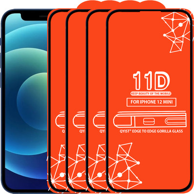 Qyist Edge To Edge Tempered Glass for Iphone 12 Mini(Pack of 4)
