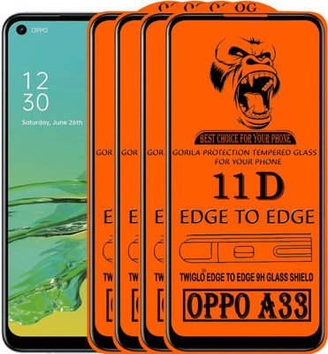 TWIGLO Edge To Edge Tempered Glass for OPPO A33(Pack of 4)