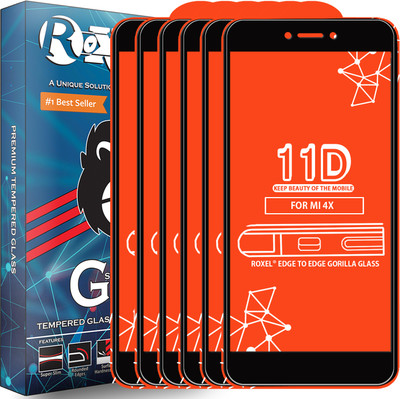 Roxel Edge To Edge Tempered Glass for Mi Redmi 4X(Pack of 6)
