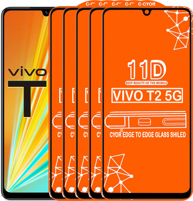 CYOR Edge To Edge Tempered Glass for VIVO T2 5G(Pack of 5)