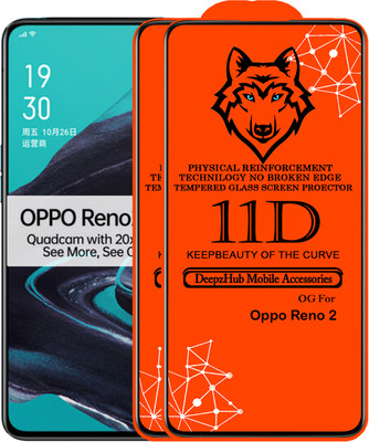 DeepzHub Edge To Edge Tempered Glass for OPPO Reno 2(Pack of 2)