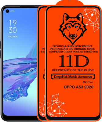 DeepzHub Edge To Edge Tempered Glass for OPPO A53 2020(Pack of 2)