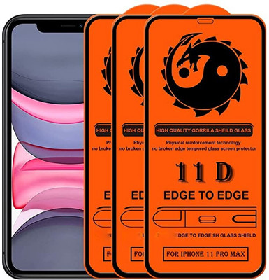 tendwell Edge To Edge Tempered Glass for Apple iPhone 11 Pro Max(Pack of 3)