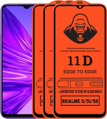 Laxdom Edge To Edge Tempered Glass for REALME 5S(Pack of 3)