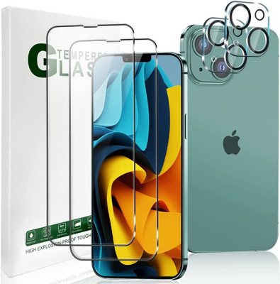 LOWCOST ASM Edge To Edge Tempered Glass for iPhone 14 Plus 6.7 inch HD Screen Protector+2 Pack Camera Lens Protector,scratch Resistant,touch Sensitive,full Coverage,for iPhone 14 Plus 9H Hardness Tempered Glass(Pack of 4)