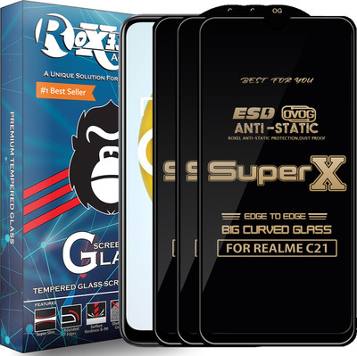 Roxel Edge To Edge Tempered Glass for REALME C21(Pack of 3)
