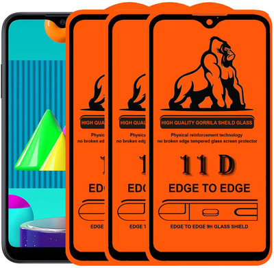 NaturalBuy Edge To Edge Tempered Glass for Samsung Galaxy M01-11D -Anti-Scratch Technology: The surface is treated with an anti-scratch coating to prevent scuffs and scratches from daily use-11D(Pack of 3)