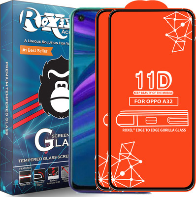 Roxel Edge To Edge Tempered Glass for Oppo A32(Pack of 2)