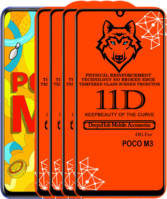 CRodible Edge To Edge Tempered Glass for POCO M3(Pack of 4)