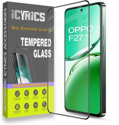 ICYNICS Edge To Edge Tempered Glass for Oppo F27 5G, Anti-Fingerprint, Waterproof, Oil-resistant, Bubble-Free, Anti-Static, Scratch Resistant Full Coverage with Wooden box to ensure safety(Pack of 1)