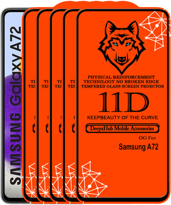 DeepzHub Edge To Edge Tempered Glass for Samsung A72(Pack of 5)