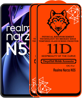 DeepzHub Edge To Edge Tempered Glass for Realme Narzo N55(Pack of 2)