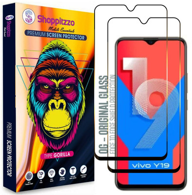 Shoppitzzo Edge To Edge Tempered Glass for Vivo Y19/Vivo U20 (6.5 Inch)**DuraGlass**Millitary Grade-Anti Explosion-Tempered Glass/Full Screen Coverage-Edge to Edge/9H Hardness/With Easy Installation Kit(Pack of 2)