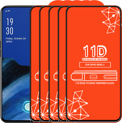 Qyist Edge To Edge Tempered Glass for OPPO Reno 2(Pack of 5)