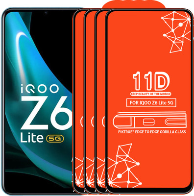 PikTrue Edge To Edge Tempered Glass for IQOO Z6 Lite 5G(Pack of 4)