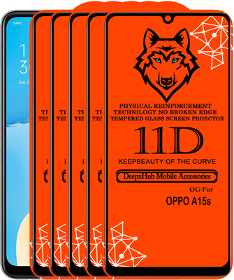 DeepzHub Edge To Edge Tempered Glass for OPPO A15S(Pack of 5)