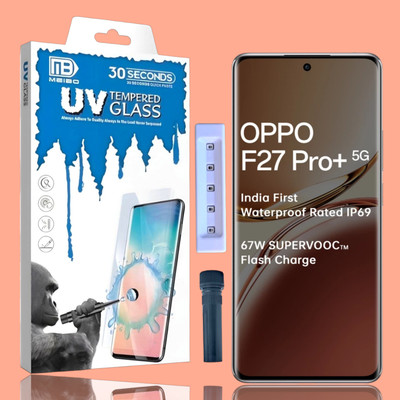 KadWaniya Edge To Edge Tempered Glass for Oppo F27 pro + 5G, Oppo F27 Pro Plus 5G, Meibo Series 3D Curved (30 Seconds Quick Paste) High Quality UV Liquide Glue Glass with Easy Installation Kit-0985(Pack of 1)