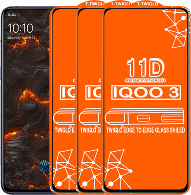 TWIGLO Edge To Edge Tempered Glass for IQOO 3(Pack of 3)