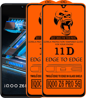 TWIGLO Edge To Edge Tempered Glass for IQOO Z6 PRO 5G(Pack of 3)