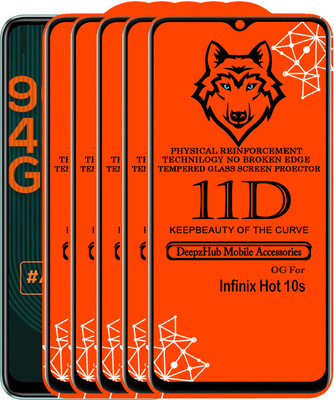DeepzHub Edge To Edge Tempered Glass for Infinix Hot 10S(Pack of 5)