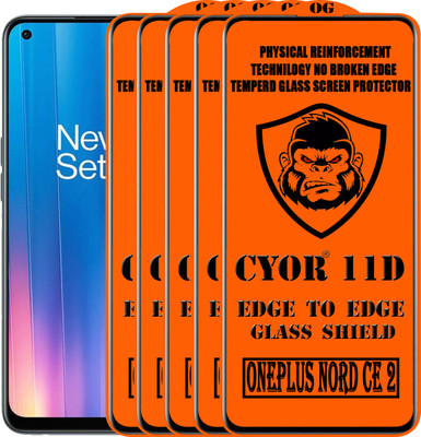CYOR Edge To Edge Tempered Glass for ONEPLUS NORD CE 2(Pack of 5)