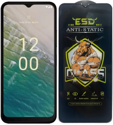 Resolute Edge To Edge Tempered Glass for Nokia C32, ESD Tempered Glass, ESD Screen Protector, Anti Static, Screen Protector(Pack of 1)