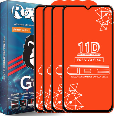 Roxel Edge To Edge Tempered Glass for Vivo Y15C(Pack of 4)