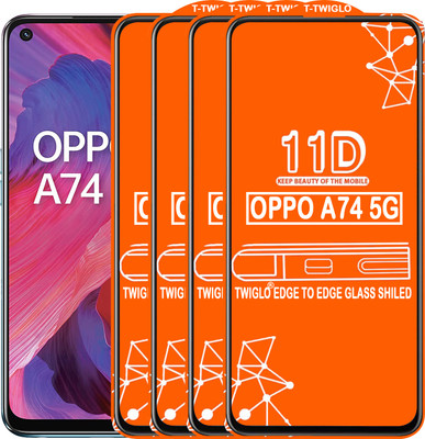TWIGLO Edge To Edge Tempered Glass for OPPO A74 5G(Pack of 4)
