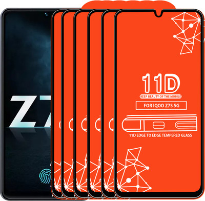 Roxel Edge To Edge Tempered Glass for Iqoo Z7S 5G(Pack of 6)