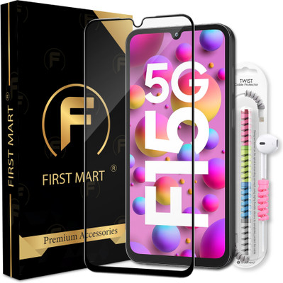 FIRST MART Edge To Edge Tempered Glass for Samsung Galaxy F15 5G, Samsung F15, Samsung Galaxy F15, Samsung F15 5G, OG Tempered Glass with Cable Protector(Pack of 1)
