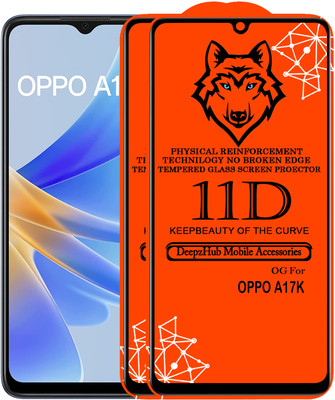 DeepzHub Edge To Edge Tempered Glass for OPPO A17k(Pack of 2)
