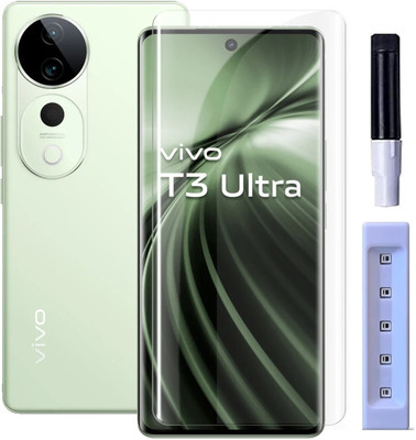 OneTech Edge To Edge Tempered Glass for Vivo T3 Ultra 5G 9H Hardness, UV Screen Protector(Pack of 1)